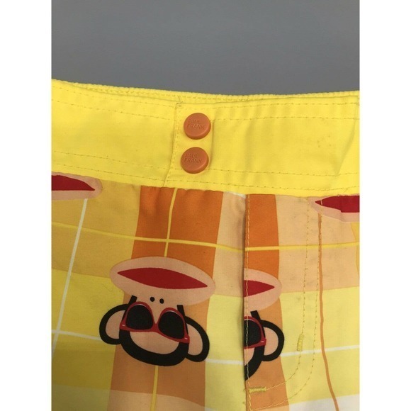 Paul Frank Boys Toddler size 2T swim Shorts monkey sunglasses yellow toddler‎ - Picture 3 of 5